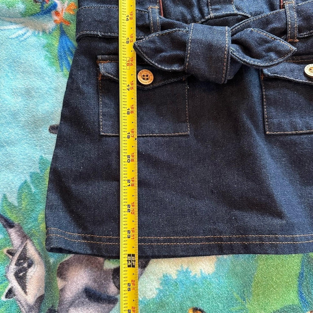 NWT Carter's Watch The Wear Vintage‎ Dark Denim Dress Girls Size 6X Butterflies - Picture 6 of 7